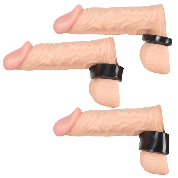 Penis Rings Set - Rebel Ball Stretching Kit Black