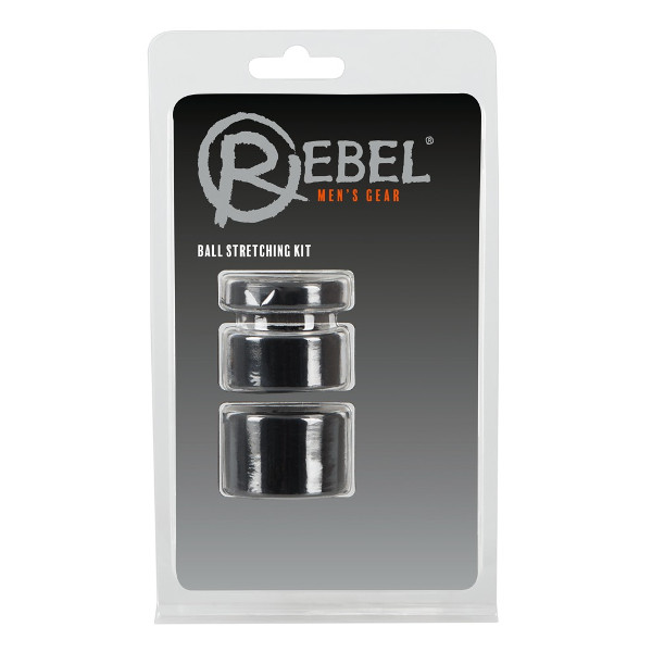 Penis Rings Set - Rebel Ball Stretching Kit Black