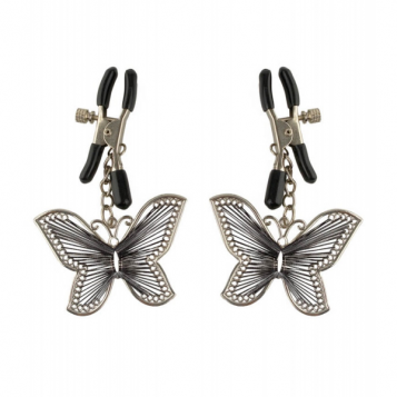 FF Butterfly - Σφιγκτήρες Θηλών Πεταλούδα Aσημί