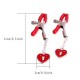 Bdsm Toys - Std Heart - Σφιγκτήρες Θηλών Ασημί-Κόκκινοι
