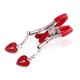 Bdsm Toys - Std Heart - Σφιγκτήρες Θηλών Ασημί-Κόκκινοι